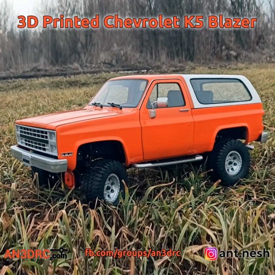 3D Printed RC Car Chevrolet K5 Blazer Hardtop