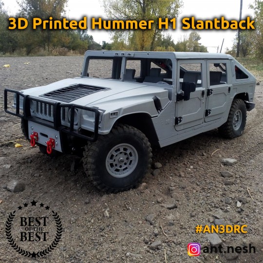 3D PRINTED RC CAR HUMMER H1 SLANTBACK BODY