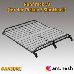 ROOF RACK V2 FOR 3D PRINTED HUMMER H1 4DR PICKUP OR SLANTBACK